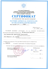 Сертификат Термоскоп-200, 600, 800